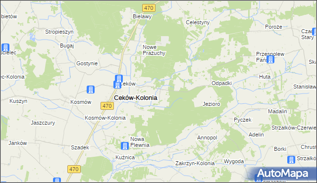 mapa Stare Prażuchy, Stare Prażuchy na mapie Targeo