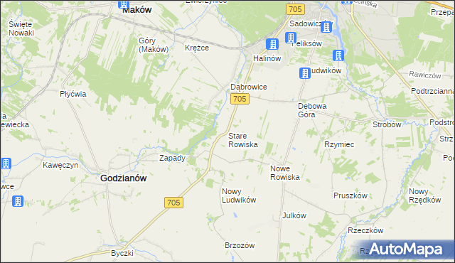 mapa Stare Rowiska, Stare Rowiska na mapie Targeo