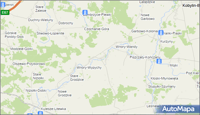 mapa Stare Wnory, Stare Wnory na mapie Targeo