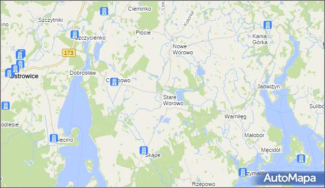 mapa Stare Worowo, Stare Worowo na mapie Targeo