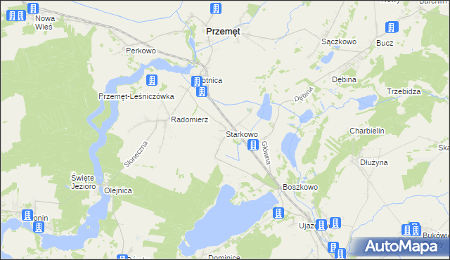 mapa Starkowo gmina Przemęt, Starkowo gmina Przemęt na mapie Targeo