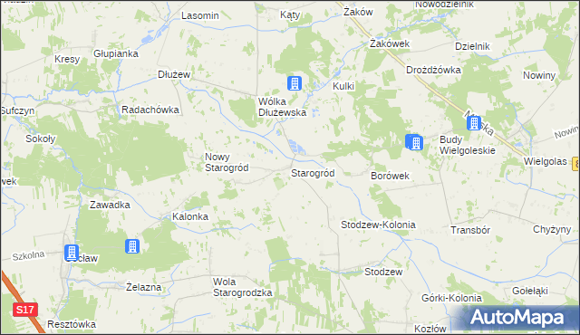mapa Starogród gmina Siennica, Starogród gmina Siennica na mapie Targeo