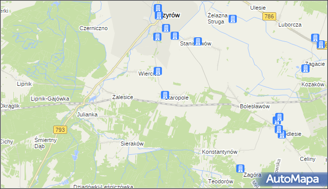 mapa Staropole gmina Przyrów, Staropole gmina Przyrów na mapie Targeo