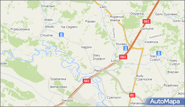 mapa Stary Drożęcin, Stary Drożęcin na mapie Targeo