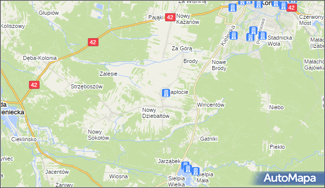 mapa Stary Dziebałtów, Stary Dziebałtów na mapie Targeo