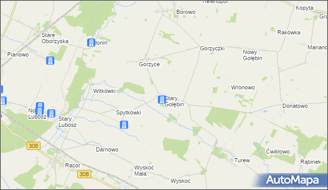 mapa Stary Gołębin, Stary Gołębin na mapie Targeo