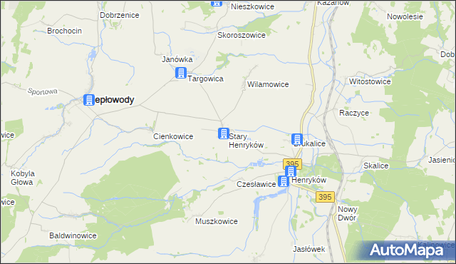 mapa Stary Henryków, Stary Henryków na mapie Targeo