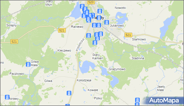 mapa Stary Kamień gmina Prabuty, Stary Kamień gmina Prabuty na mapie Targeo