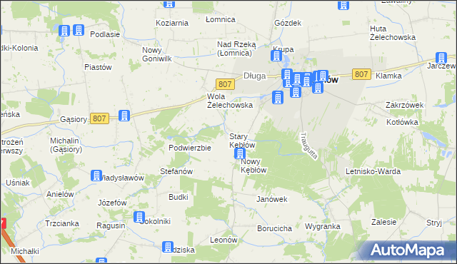 mapa Stary Kębłów, Stary Kębłów na mapie Targeo