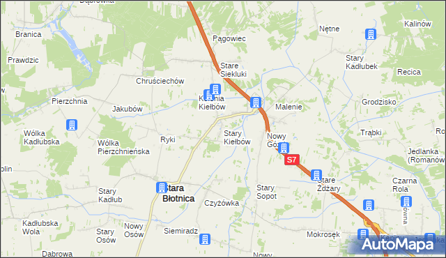 mapa Stary Kiełbów, Stary Kiełbów na mapie Targeo