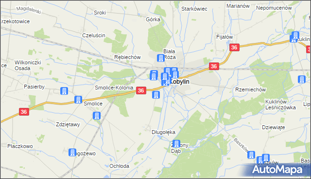 mapa Stary Kobylin, Stary Kobylin na mapie Targeo