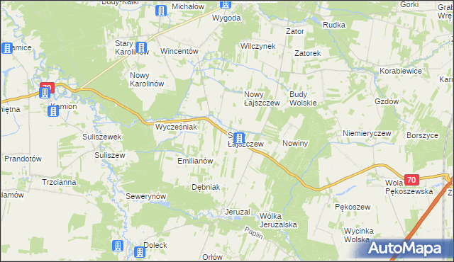 mapa Stary Łajszczew, Stary Łajszczew na mapie Targeo