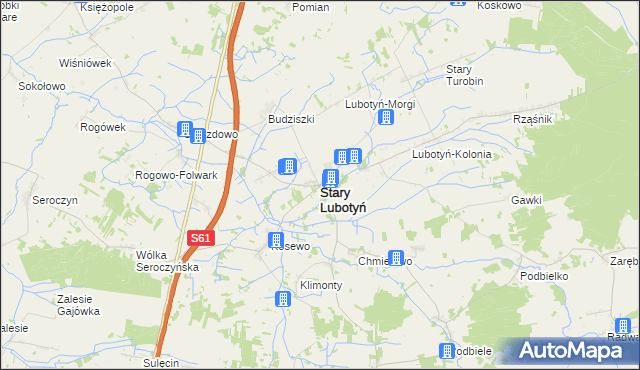 mapa Stary Lubotyń, Stary Lubotyń na mapie Targeo