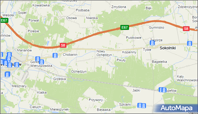 mapa Stary Ochędzyn, Stary Ochędzyn na mapie Targeo