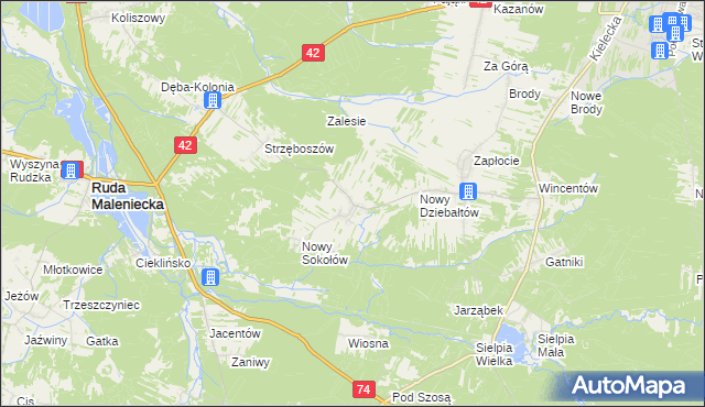 mapa Stary Sokołów, Stary Sokołów na mapie Targeo