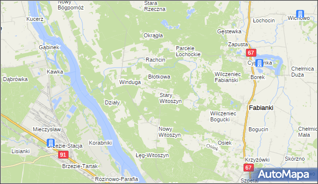 mapa Stary Witoszyn, Stary Witoszyn na mapie Targeo