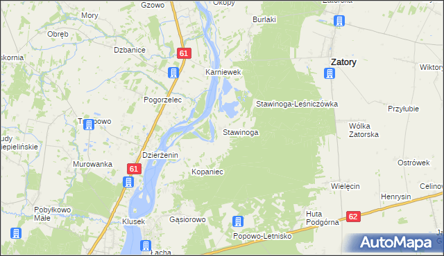 mapa Stawinoga, Stawinoga na mapie Targeo