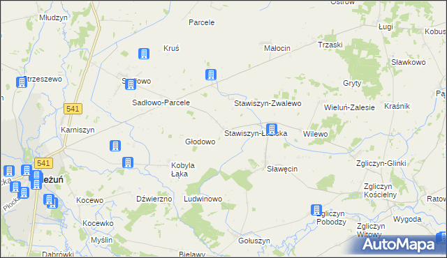 mapa Stawiszyn-Łaziska, Stawiszyn-Łaziska na mapie Targeo