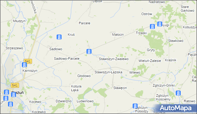 mapa Stawiszyn-Zwalewo, Stawiszyn-Zwalewo na mapie Targeo