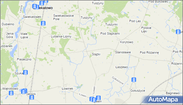 mapa Stążki gmina Świekatowo, Stążki gmina Świekatowo na mapie Targeo