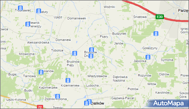 mapa Stefanów gmina Dalików, Stefanów gmina Dalików na mapie Targeo