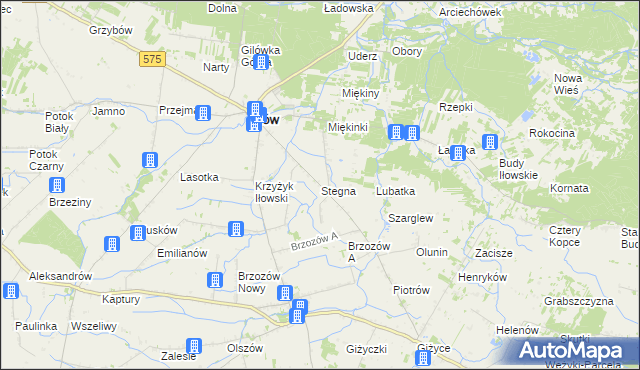 mapa Stegna gmina Iłów, Stegna gmina Iłów na mapie Targeo