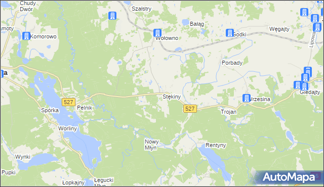 mapa Stękiny, Stękiny na mapie Targeo