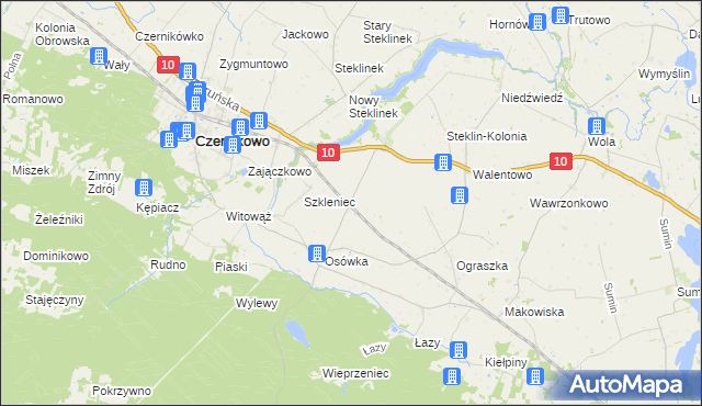 mapa Steklin, Steklin na mapie Targeo