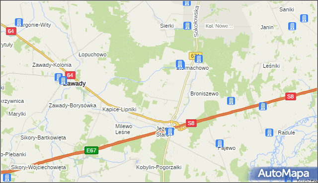 mapa Stelmachowo-Kolonia, Stelmachowo-Kolonia na mapie Targeo