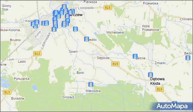 mapa Stępków, Stępków na mapie Targeo