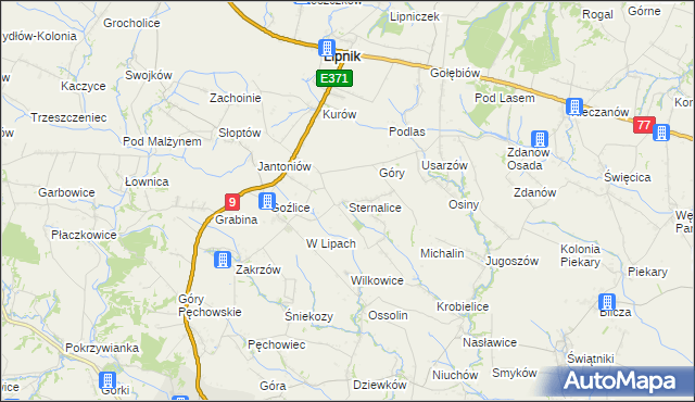 mapa Sternalice gmina Lipnik, Sternalice gmina Lipnik na mapie Targeo