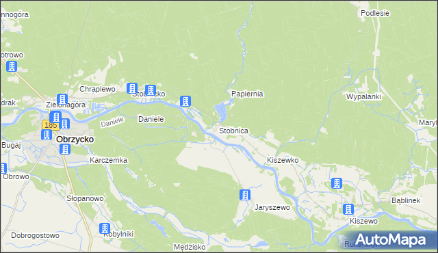 mapa Stobnica gmina Oborniki, Stobnica gmina Oborniki na mapie Targeo