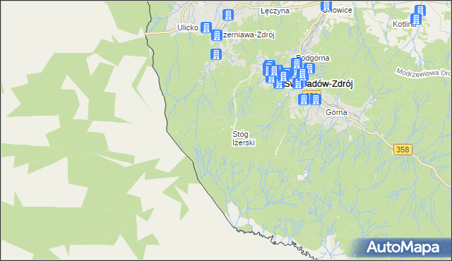 mapa Stóg Izerski, Stóg Izerski na mapie Targeo