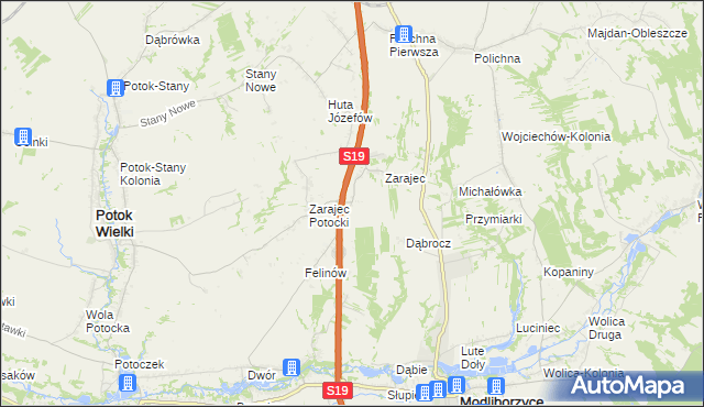 mapa Stojeszyn-Kolonia, Stojeszyn-Kolonia na mapie Targeo