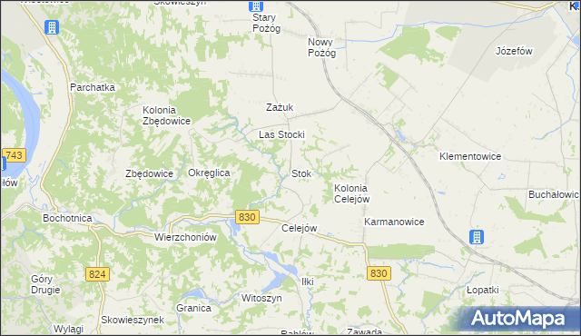 mapa Stok gmina Końskowola, Stok gmina Końskowola na mapie Targeo
