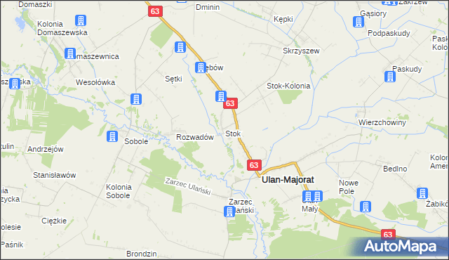 mapa Stok gmina Ulan-Majorat, Stok gmina Ulan-Majorat na mapie Targeo
