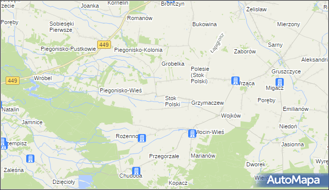 mapa Stok Polski, Stok Polski na mapie Targeo