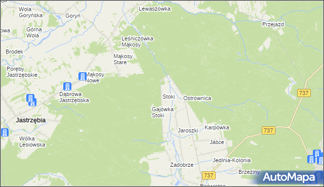 mapa Stoki gmina Pionki, Stoki gmina Pionki na mapie Targeo