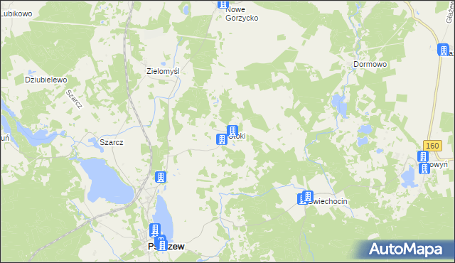 mapa Stoki gmina Pszczew, Stoki gmina Pszczew na mapie Targeo