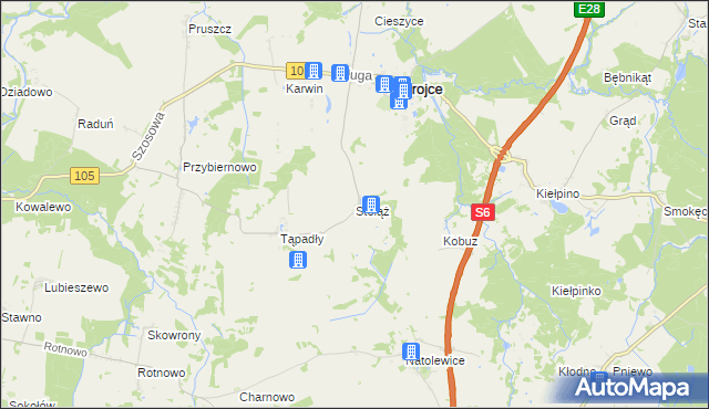 mapa Stołąż, Stołąż na mapie Targeo