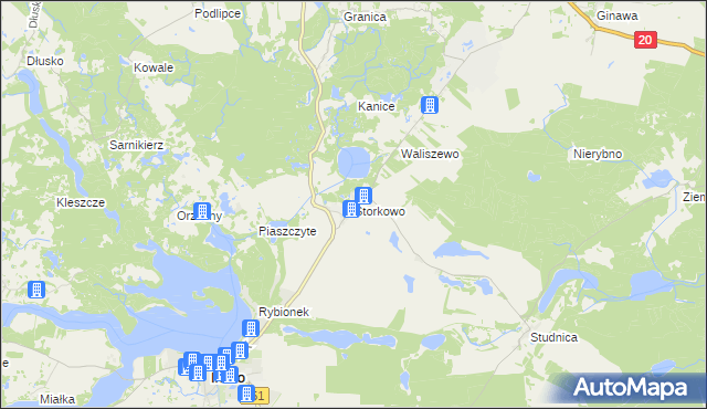 mapa Storkowo gmina Ińsko, Storkowo gmina Ińsko na mapie Targeo