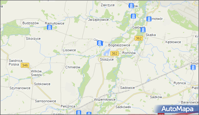 mapa Stoszyce, Stoszyce na mapie Targeo
