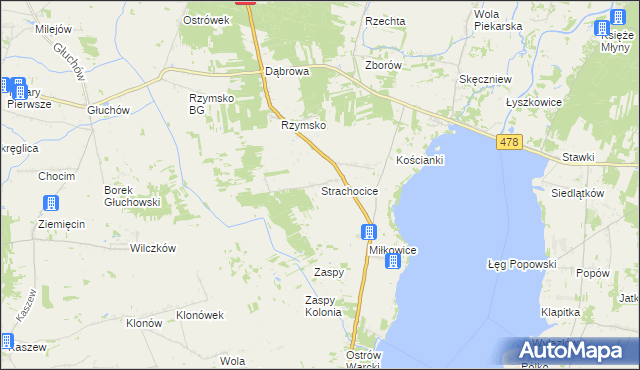 mapa Strachocice, Strachocice na mapie Targeo