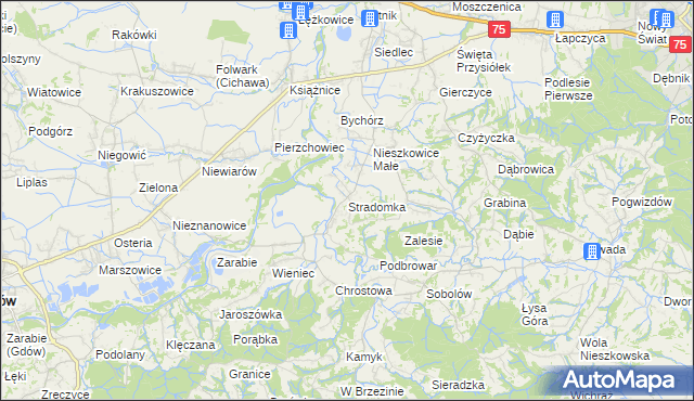 mapa Stradomka, Stradomka na mapie Targeo