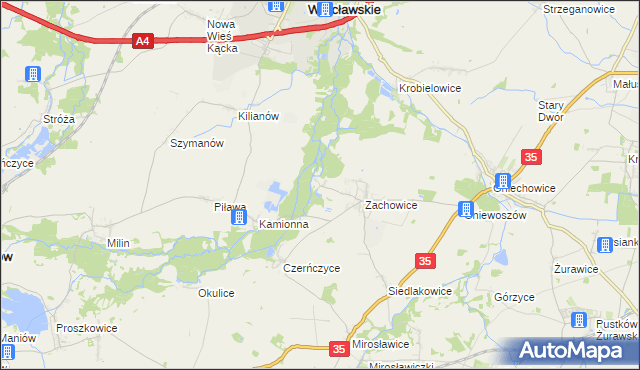 mapa Stradów gmina Kąty Wrocławskie, Stradów gmina Kąty Wrocławskie na mapie Targeo