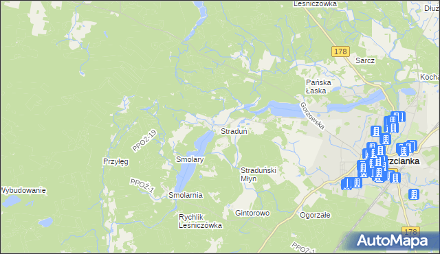 mapa Straduń, Straduń na mapie Targeo