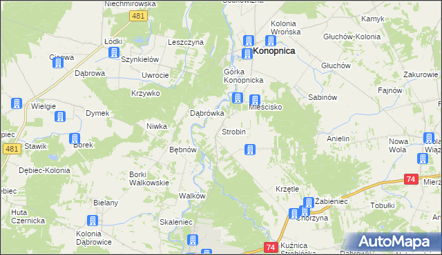 mapa Strobin, Strobin na mapie Targeo