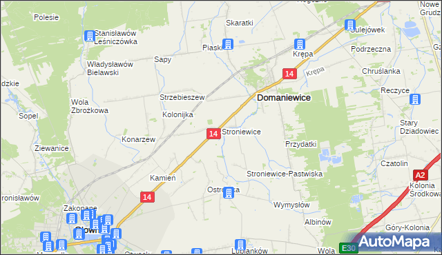 mapa Stroniewice, Stroniewice na mapie Targeo
