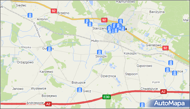 mapa Stroszki, Stroszki na mapie Targeo
