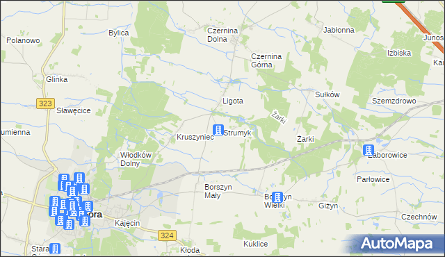 mapa Strumyk gmina Góra, Strumyk gmina Góra na mapie Targeo